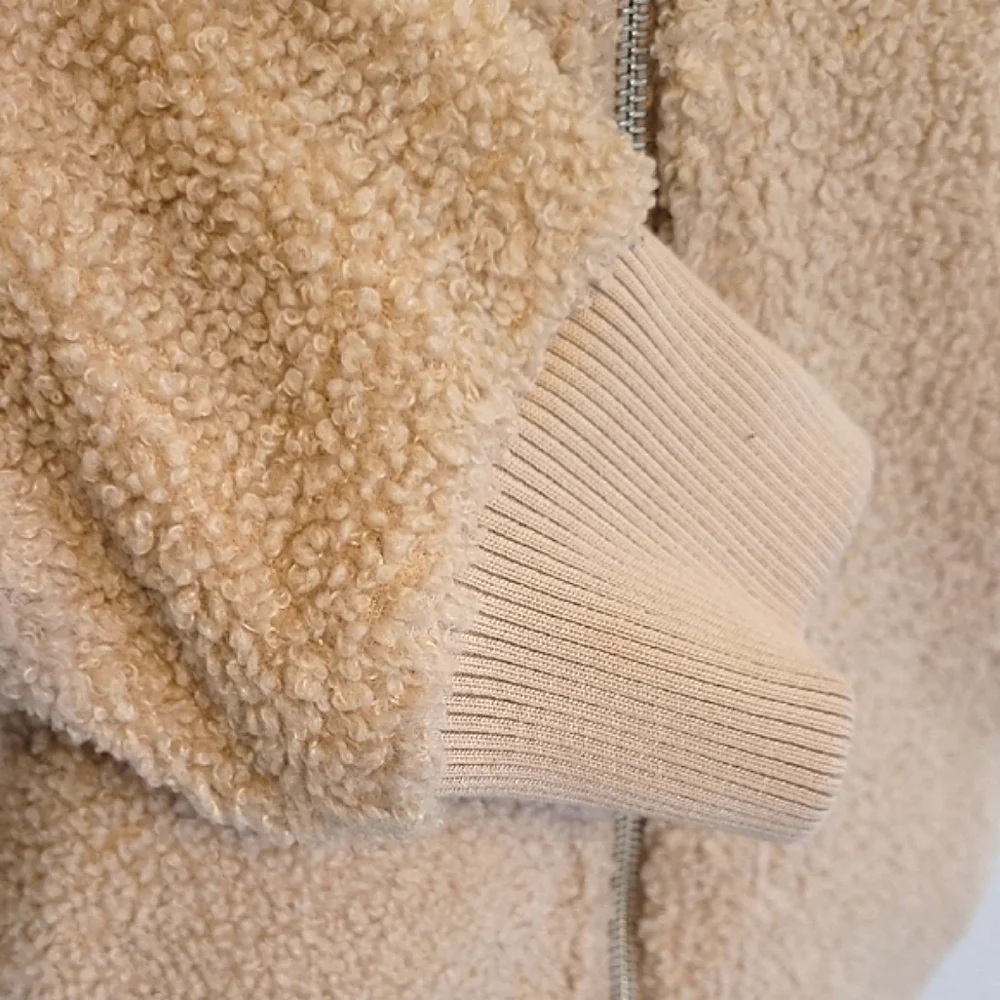 Avec Les Filles Tan Teddy Jacket Oversized Fuzzy - Picture 5 of 6